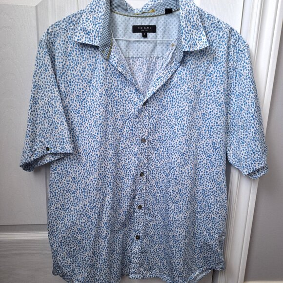 Ted Baker Short Sleeve Cotton Button Down Shirt - Picture 1 of 11